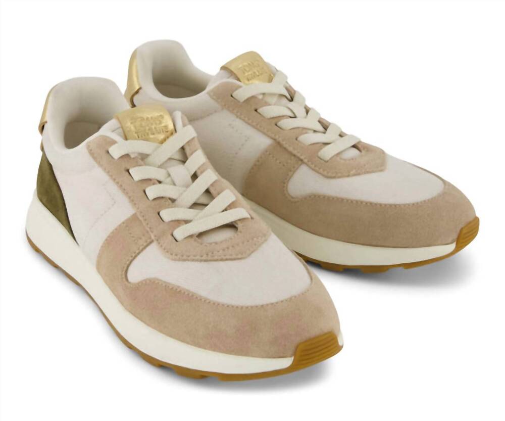 NEW TOMS women's retro suede sneaker in oatmeal